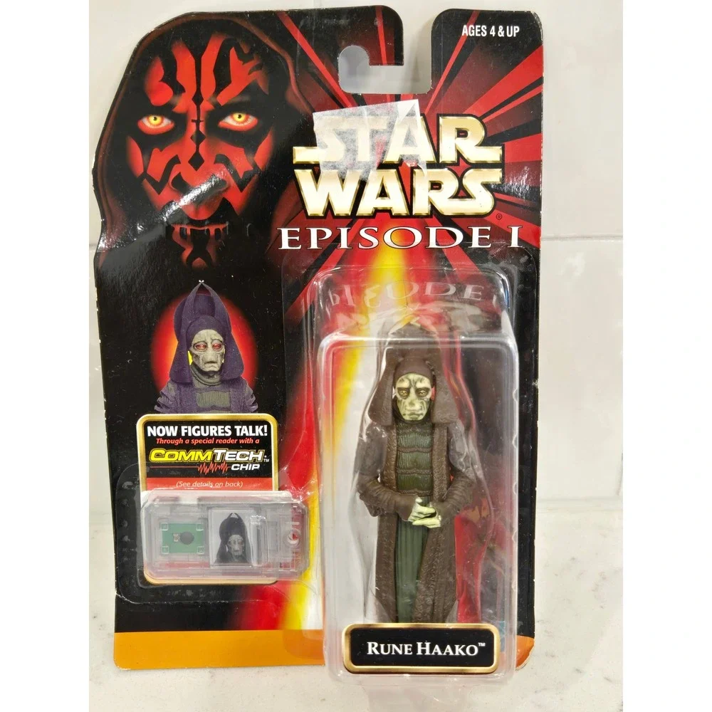 Star Wars Episode I Rune Haako Action Figure Hasbro 1999 CommTech Chip New NIP